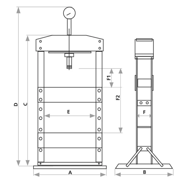 Presse d'atelier d'établi manuelle 10 tonnes DRAKKAR