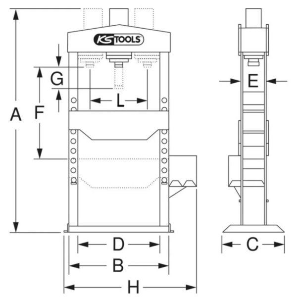 Presse hydraulique d'établi 15 tonnes KS TOOLS