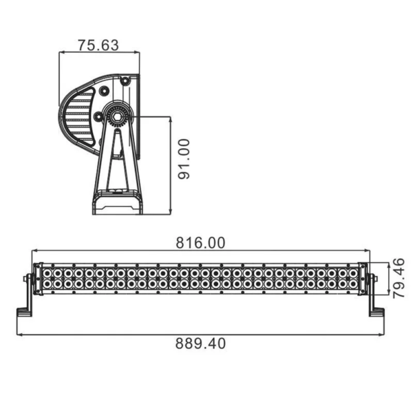 Barre d'éclairage LED 10/32V 12000 lumens éclairage