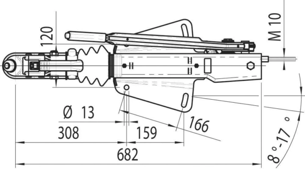 Commande de freinage avec semelle en V 950-1600 Kg SODISE