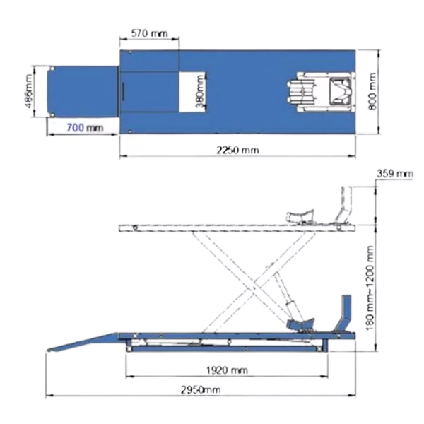 Pont élévateur fixe pour moto 1 tonne
