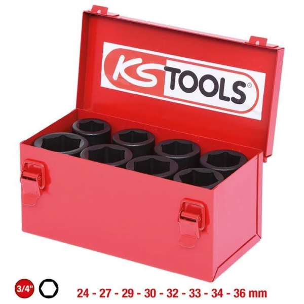 Coffret de douilles longues à chocs 3/4'', 8 pcs KSTOOLS