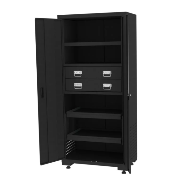 Armoire 2 portes 3 étagères 2 tiroirs Kstools