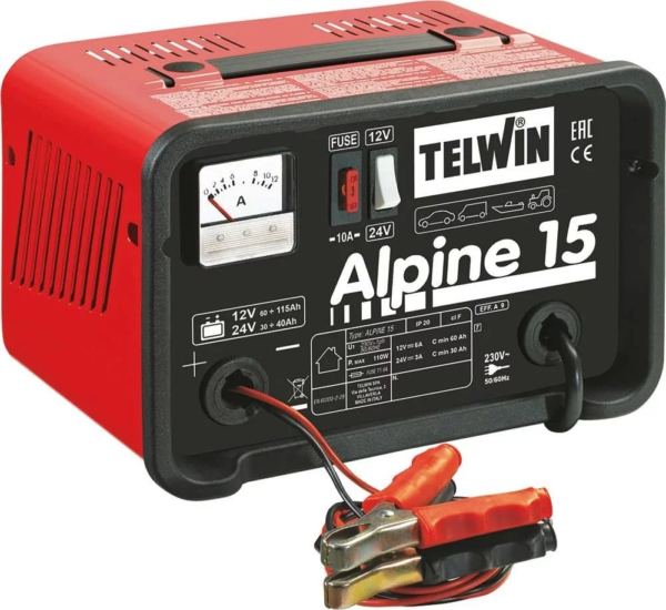 Chargeur de batterie portable monophasé 12/24V alpine 15 TELWIN