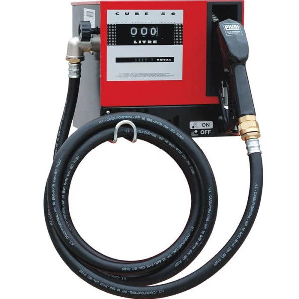 Pompe à gasoil 230V 56 l/min automatique/volucompteur - station carrossée