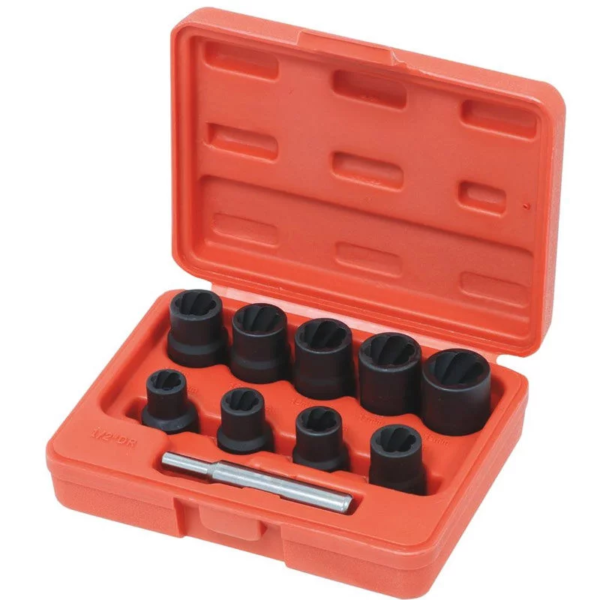 Coffret de douilles twist 1/2" de 10 à 19 mm, pour écrous rouillés