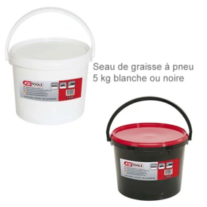 Seau de graisse à pneu blanche ou noire 5 Kg