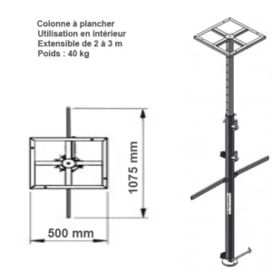 Colonne à plancher utilisable en intérieur extérieur