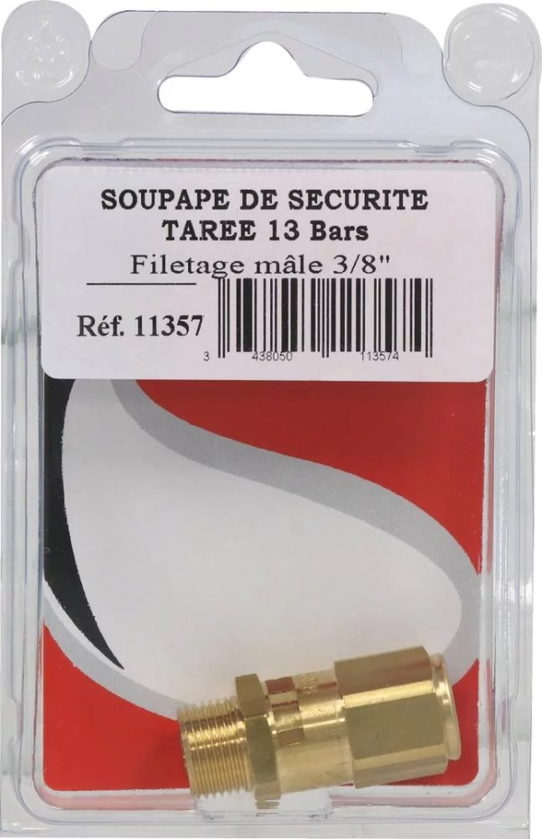 Soupape de sécurité tarée à 13 bar mâle 3/8"