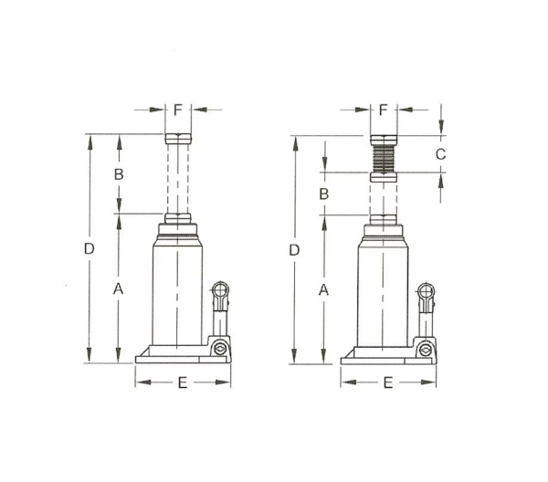 Cric bouteille hydraulique 15 tonnes