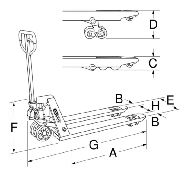 Transpalette électrique 1,5 tonnes KS TOOLS