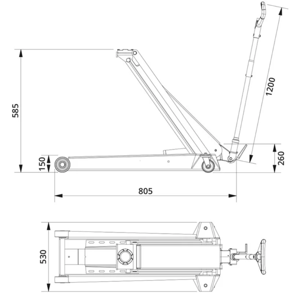 Cric rouleur 12 tonnes PL AC