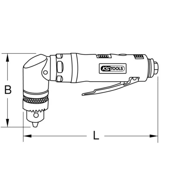 Mini perceuse coudée pneumatique slimpower mandrin 0,6-6mm