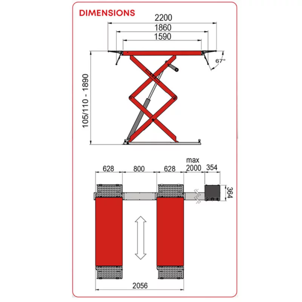 Pont ciseaux électrohydraulique 3.2 Tonnes CORGHI ERCO C632 EF