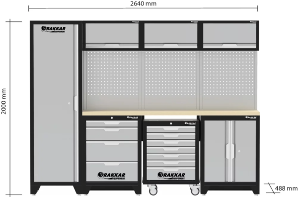 Mobilier d'atelier 4 éléments servante hêtre