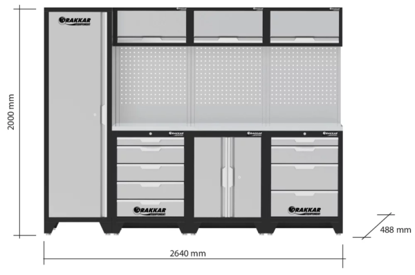 Mobilier d'atelier 4 éléments inox DRAKKAR