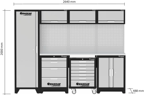 Mobilier d'atelier 4 éléments servante inox 430