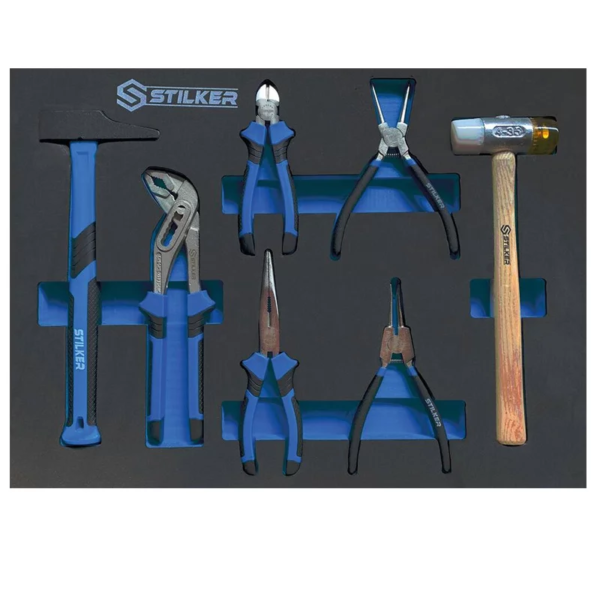 Servante d'atelier 7 tiroirs composée de 147 outils - modules mousses